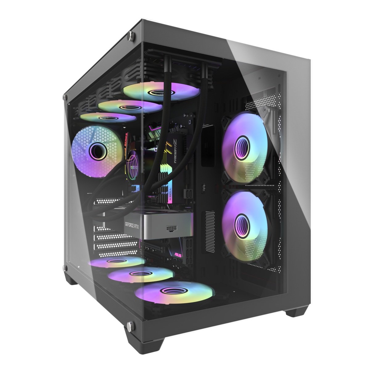 Darkflash C285P Dual Glass ATX/M-ATX/ITX Gaming PC Case 