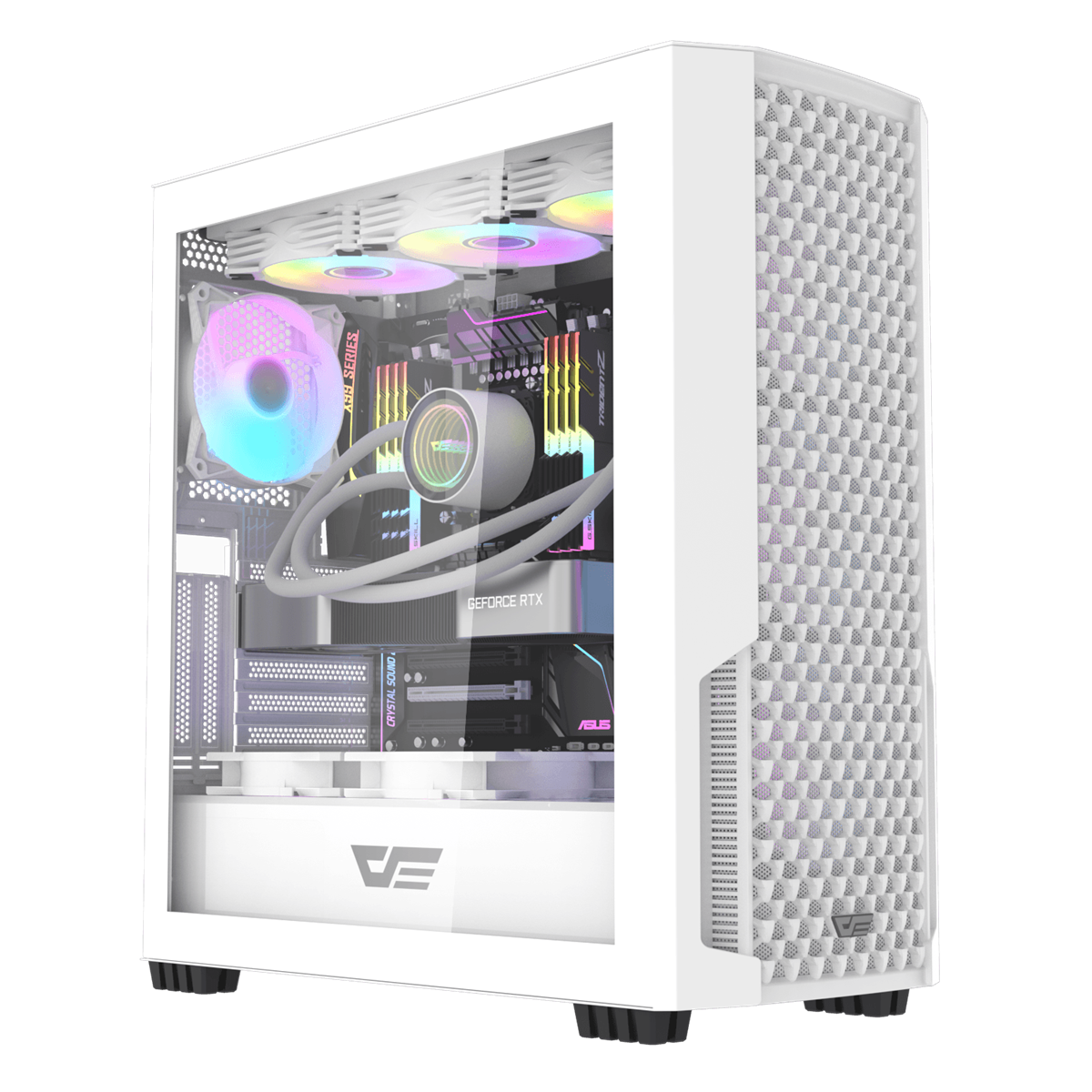 Darkflash DF2100 E-ATX Mid Tower Gaming PC Case (White)