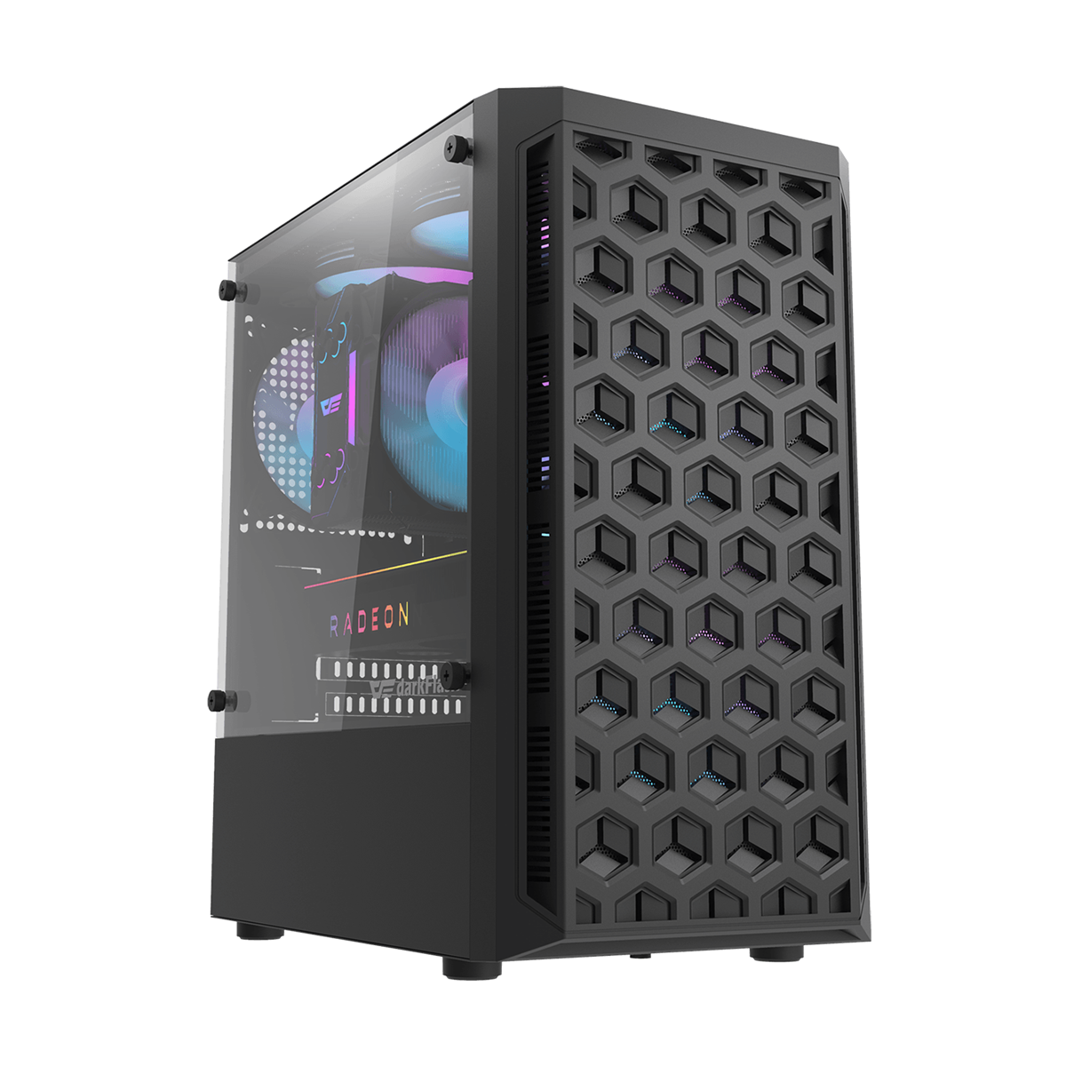 darkFlash DK300M M-ATX, ITX Tempered Glass Gaming PC Case